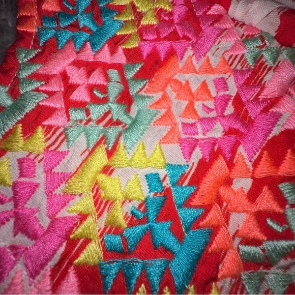 THML Kaleidoscope Embroidered Boho Top | Size Small - Picture 4 of 9
